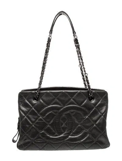 Pre-owned Chanel Caviar Timeless Tote In Gray