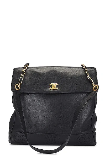 Pre-owned Chanel Caviar Chain Shoulder Bag In Black