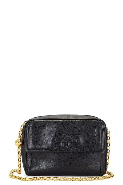 Pre-owned Chanel Caviar Chain Shoulder Bag In Black