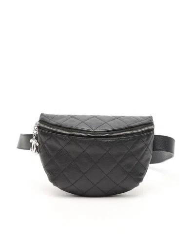 Pre-owned Chanel Caviar Waist Belt Bag In Black