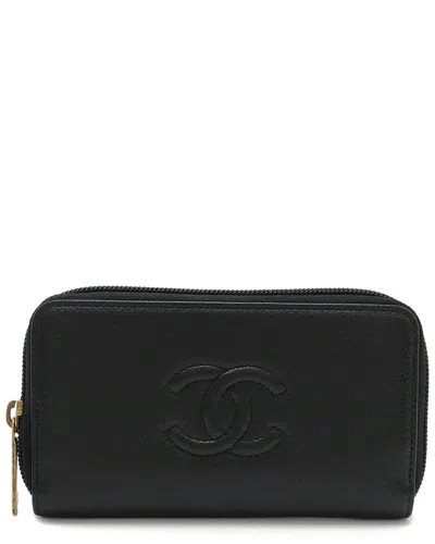 Pre-owned Chanel Caviar Zip Wallet Black (authentic Pre-loved)
