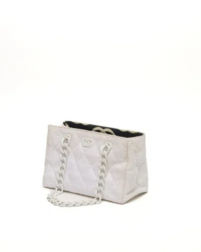Chanel Cc 2002s Raffia Bag In White