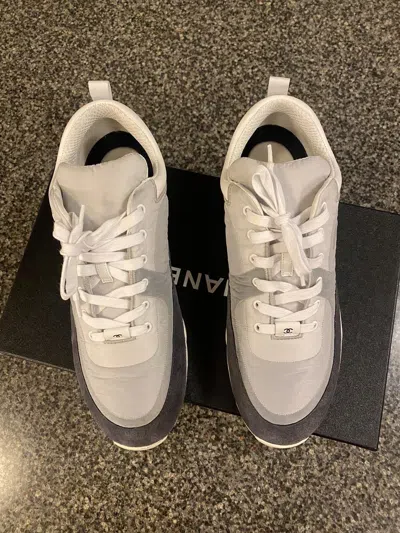 Pre-owned Chanel Cc 21c Interlocking Sneaker Trainer Anthracite/grey