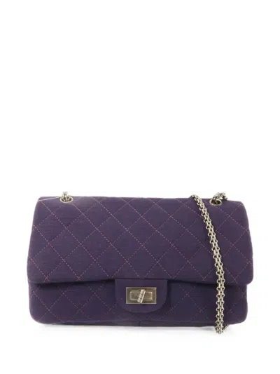 Pre-owned Chanel Cc 2.55 Maxi Shoulder Bag In Purple