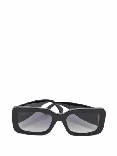 Pre-owned Chanel Cc 5534 Rectangle Sunglasses In Black
