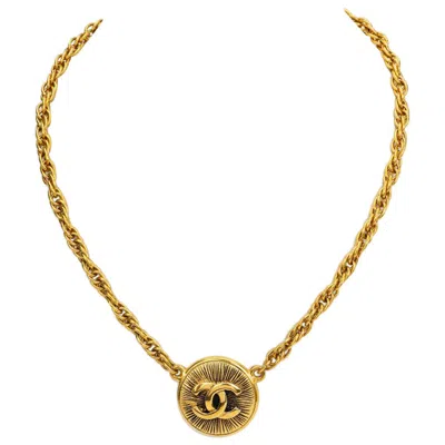 Pre-owned Chanel Cc 80 S Gold Sunburst Choker In Multi