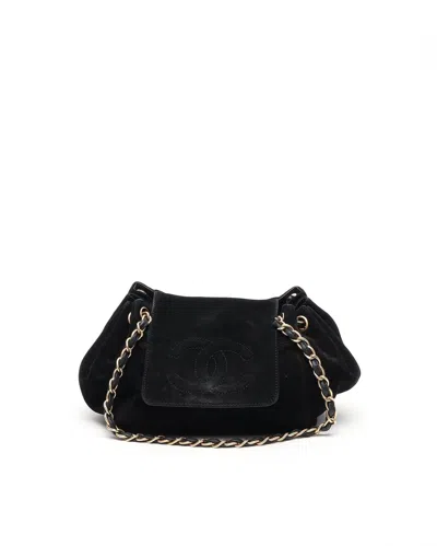 Pre-owned Chanel Cc Accordian Flap Bag In Black