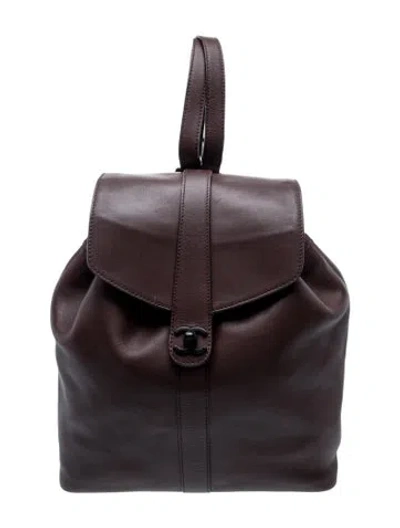 Pre-owned Chanel Cc Backpack In Brown