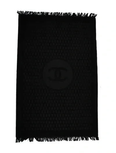 Pre-owned Chanel Cc Beach Towel In Black