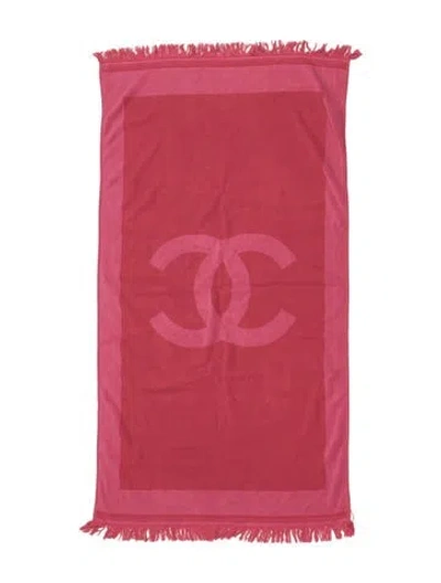 Pre-owned Chanel Cc Beach Towel In Pink
