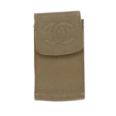 Pre-owned Chanel Cc Beige Leather Wallet  () In Sand