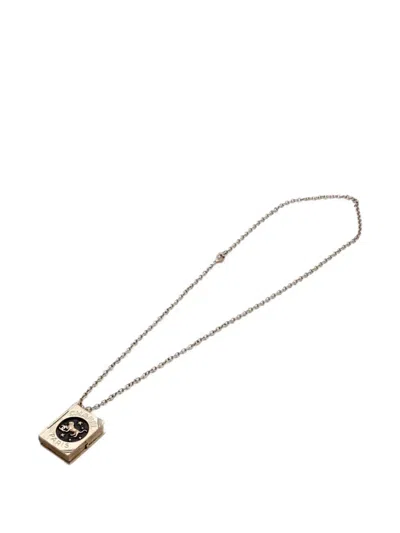 Pre-owned Chanel Cc Book-pendant Necklace In Gold