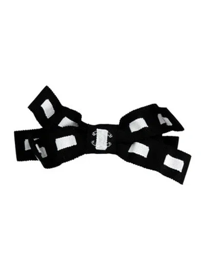 Pre-owned Chanel Cc Bow Hair Clip In Black