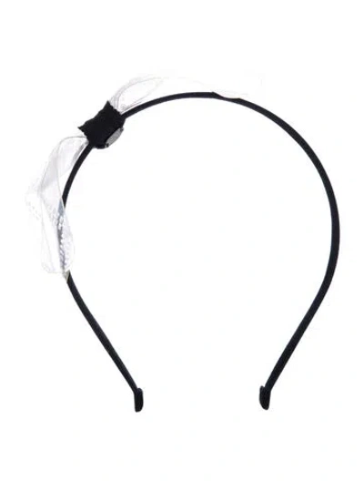Pre-owned Chanel Cc Bow Headband In Black/clear