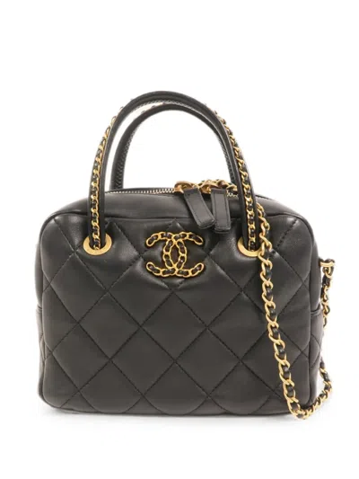 Pre-owned Chanel Cc Bowling Tote Bag In Black