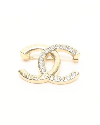 Pre-owned Chanel Cc Brooch In Gold