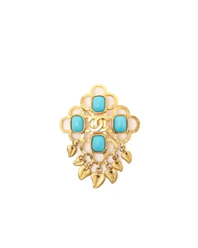 Chanel Cc Brooch In Gold