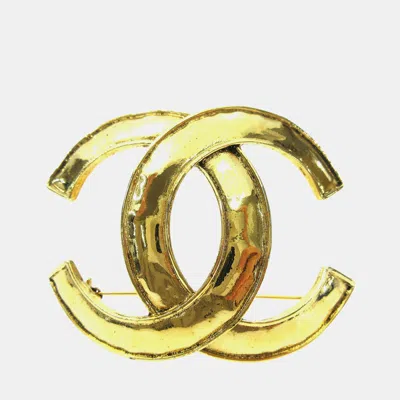 Pre-owned Chanel Cc Brooch Pin Gold