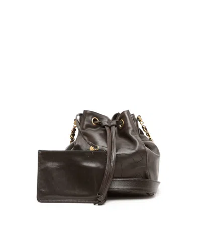 Pre-owned Chanel Cc Bucket Bag In Brown