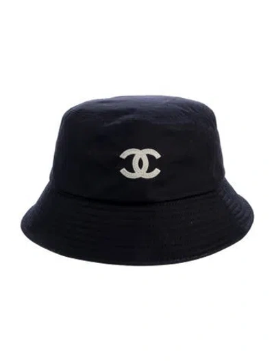 Pre-owned Chanel Cc Bucket Hat In Black