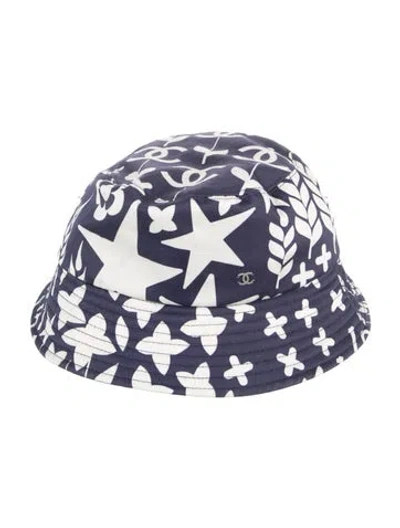 Pre-owned Chanel Cc Bucket Hat In Blue