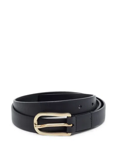 Pre-owned Chanel Cc Buckle Belt In Black