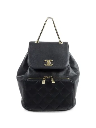 Pre-owned Chanel Cc Business Affinity Backpack In Black