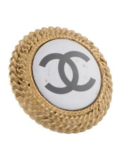 Pre-owned Chanel Cc Button Cocktail Ring In Multi