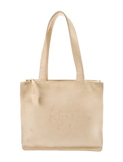 Pre-owned Chanel Cc Camellia Tote In Neutral