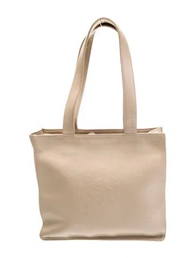 Pre-owned Chanel Cc Camellia Tote In Neutral