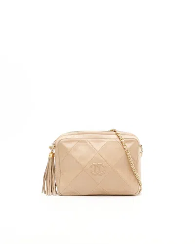 Pre-owned Chanel Cc Camera Bag In Sand