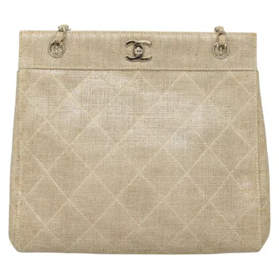 Pre-owned Chanel Cc Canvas Shoulder Bag () In Sand