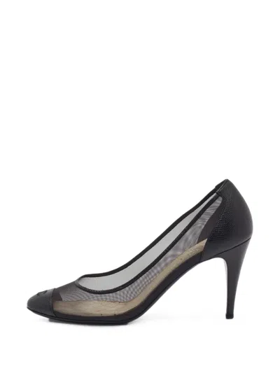 Pre-owned Chanel Cc Cap-toe Pumps In Black