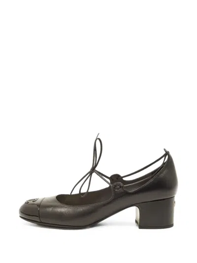 Pre-owned Chanel Cc Cap-toe Pumps In Black