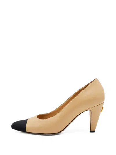 Pre-owned Chanel Cc Cap-toe Pumps In Neutrals