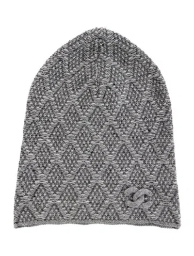 Pre-owned Chanel Cc Cashmere Beanie In Gray
