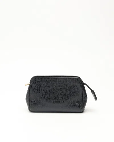Pre-owned Chanel Cc Caviar Pouch