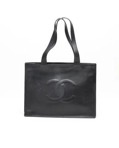 Pre-owned Chanel Cc Caviar Tote Bag In Black