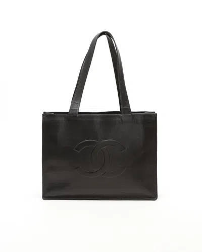 Pre-owned Chanel Cc Caviar Tote Bag In Black