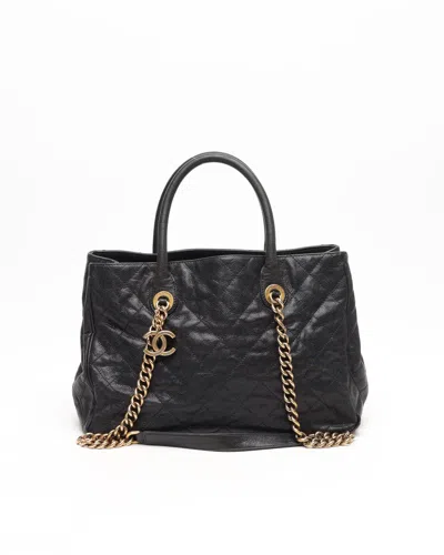Pre-owned Chanel Cc Caviar Tote Bag In Black