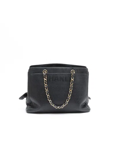 Chanel Cc Caviar Tote Bag In Black