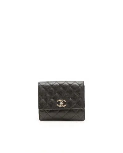 Pre-owned Chanel Cc Caviar Waist Bag In Black