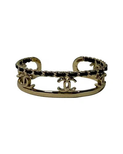 Chanel Cc Chain Accent Bangle Bracelet (authentic Pre-loved) In Green