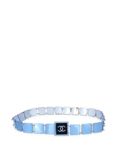 Pre-owned Chanel Cc Chain Belt In Blue