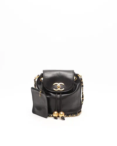 Pre-owned Chanel Cc Chain Bucket Bag In Black
