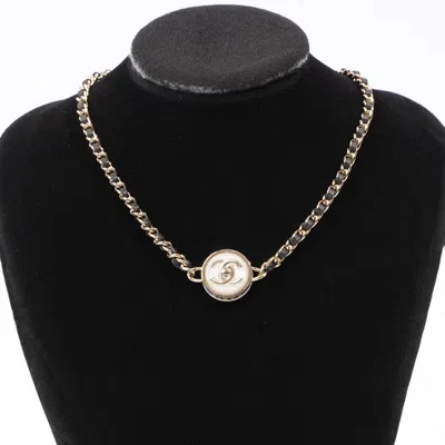 Pre-owned Chanel Cc Chain Choker / Gold Base Metal In Black