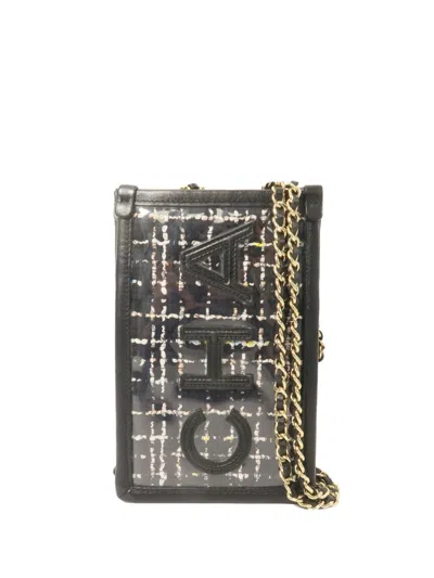 Pre-owned Chanel Cc Chain Clutch Bag In Black