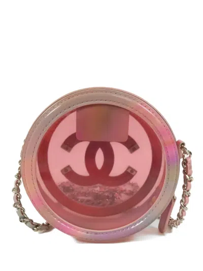 Pre-owned Chanel Cc Chain Crossbody Bag In Pink