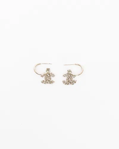 Pre-owned Chanel Cc Chain Earrings In Silver