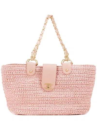 Pre-owned Chanel Cc Chain Hand Bag In Pink